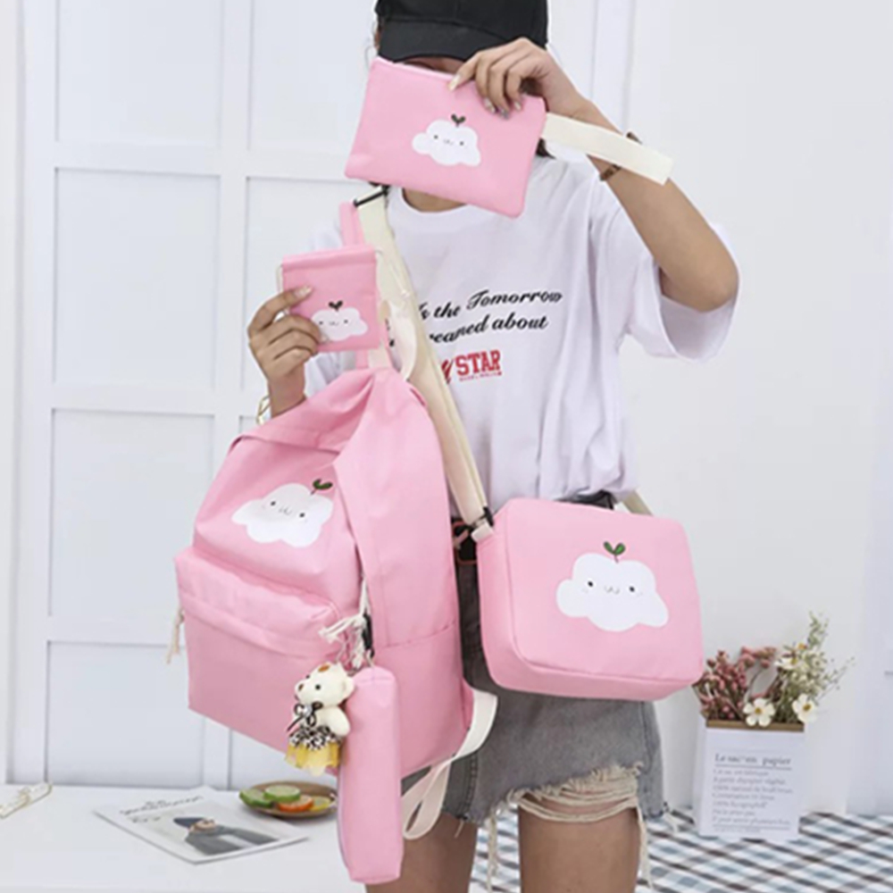5-Piece Multi Function Fashion School Bag Set Kit 6