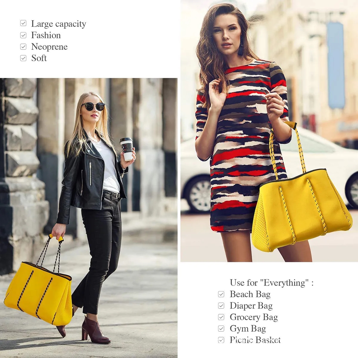 Waterproof Neoprene Shoulder Beach Tote Bag 2