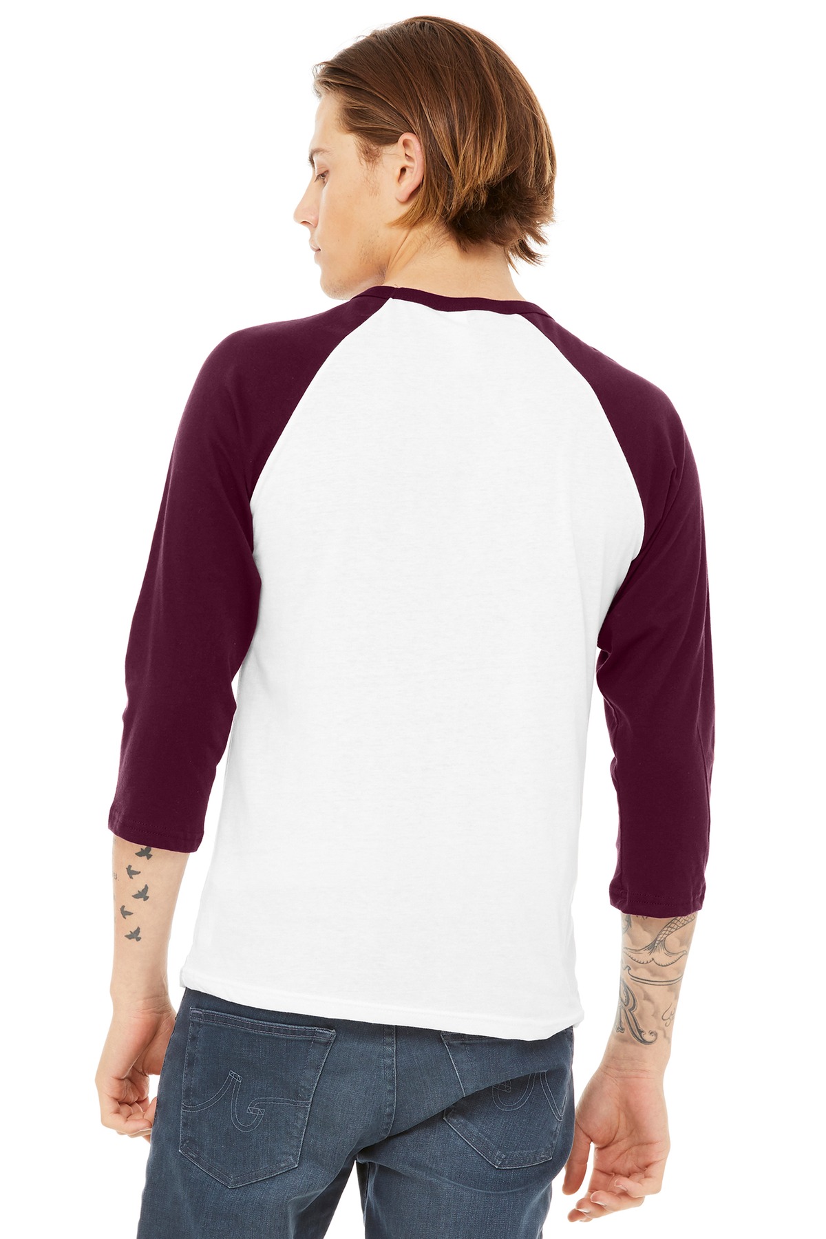 BELLA+CANVAS Unisex 3/4-Sleeve Baseball Tee. BC3200 130
