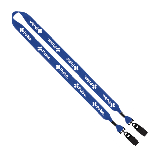 3/4" 2-Ended Polyester Lanyard with Metal Crimp & Metal Bulldog Clip 6