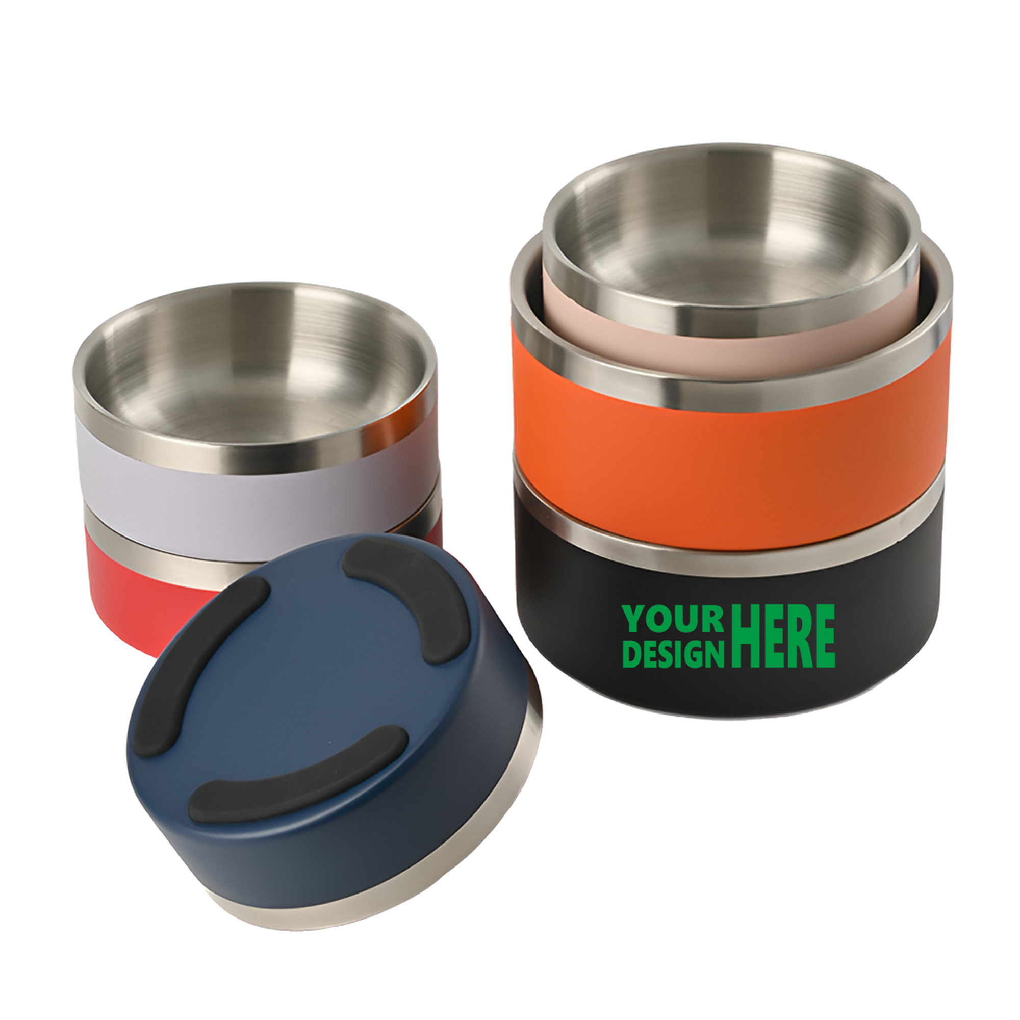MOQ50 Custom 304 Stainless Steel Pet Bowl with Anti-Slip 2
