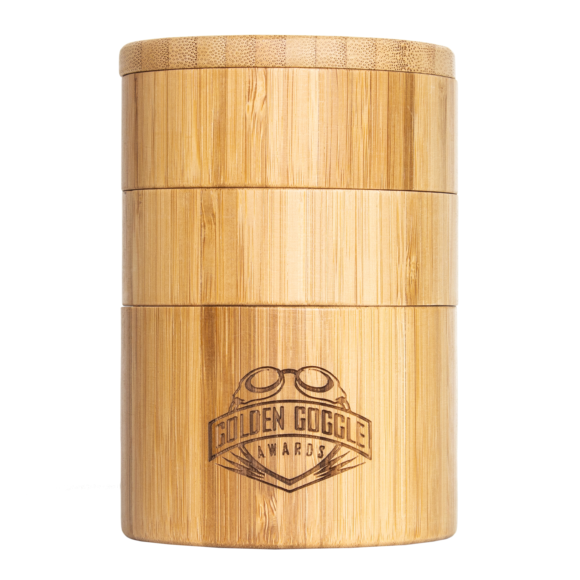 Tiered Triple Bamboo Salt Box with Magnetic Swivel Lids 8