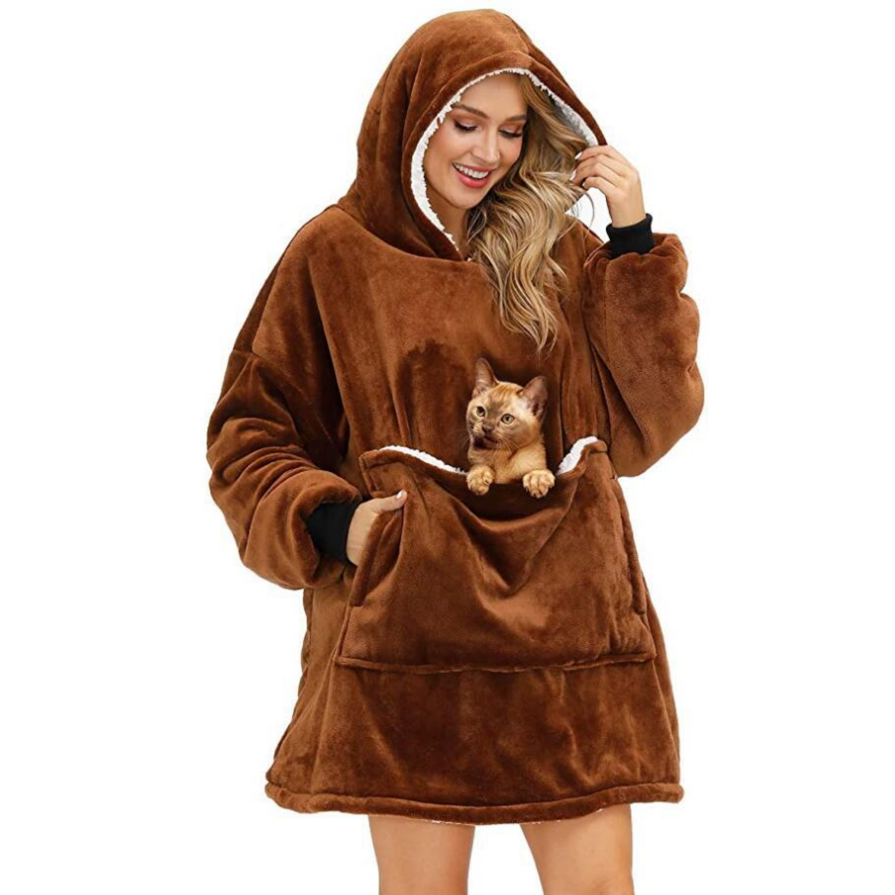 Oversized Microfiber & Sherpa Wearable Blanket 1