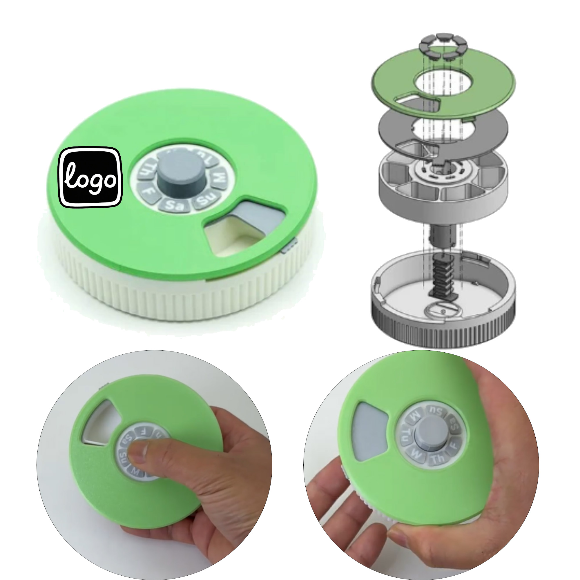 Weekly Pill Organizer With Push Turn Mechanism 7