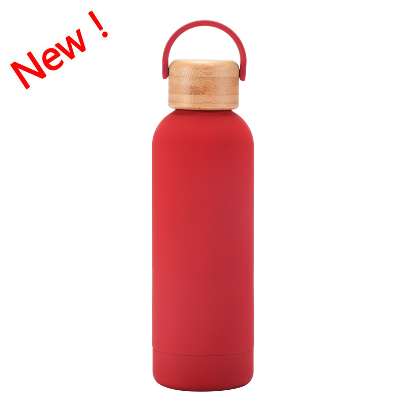17 oz. Double Wall Stainless Steel Water Bottle w/ Bamboo Lid 13