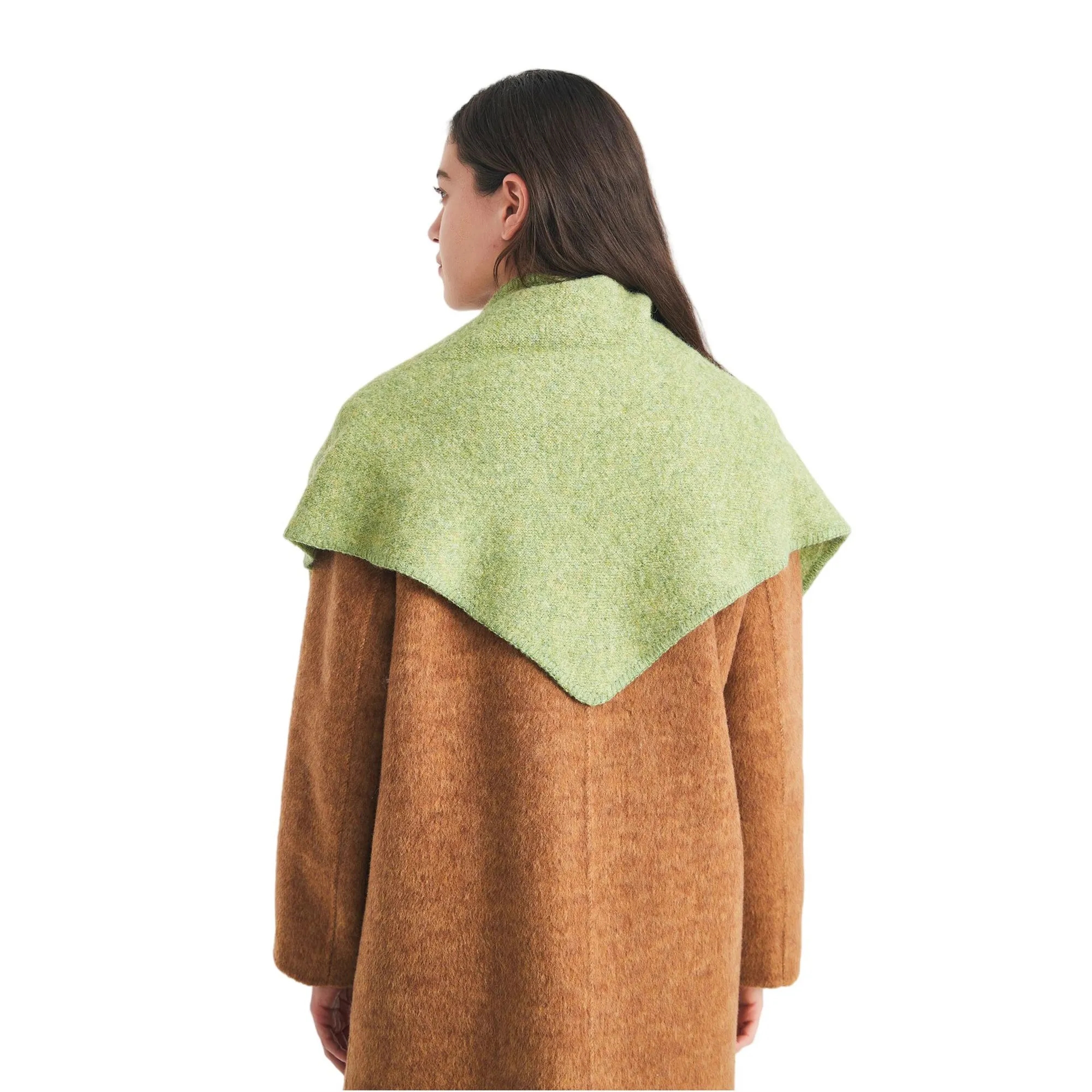 Wool Knit Triangle Scarf Shawl 2