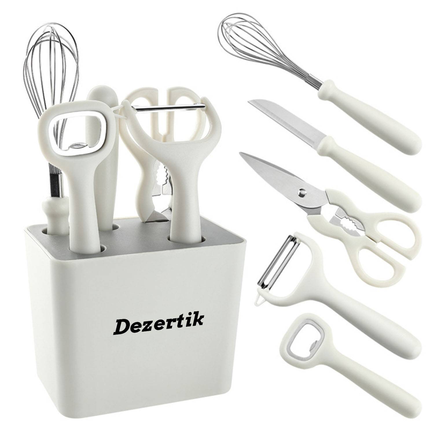 6-piece kitchen gadget set with storage stand