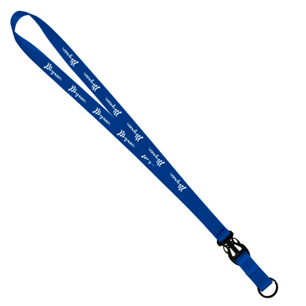 3/4" Multi color (Top and bottom) Nylon Lanyard with Plastic Slide Buckle R 166
