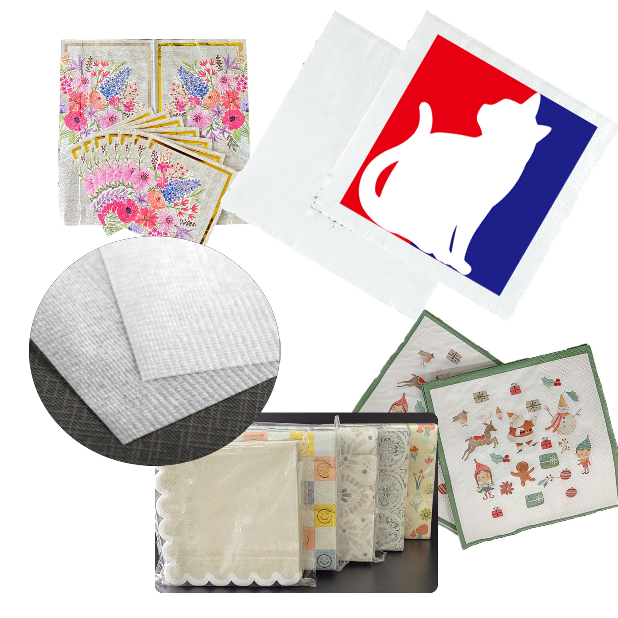 MOQ:50,000 Pieces Customizable 12.99" Square Napkin Paper 2