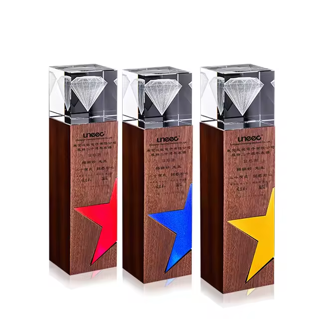 Metal and Wood Crystal Award 4