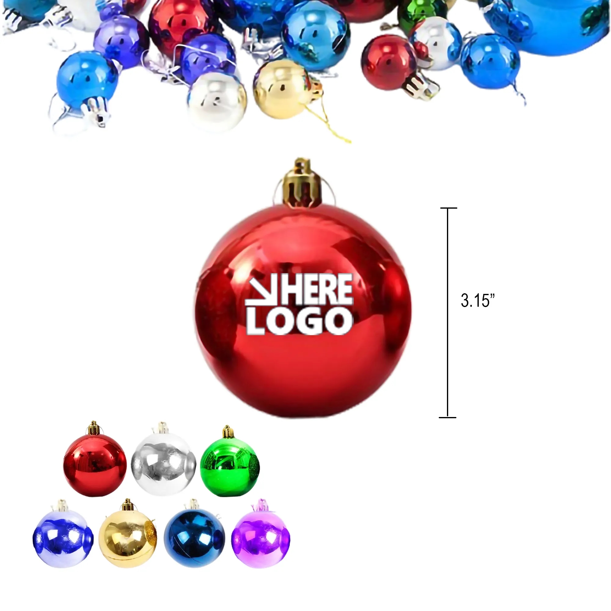 Custom Printed Christmas Tree Ornaments Balls MOQ50 2
