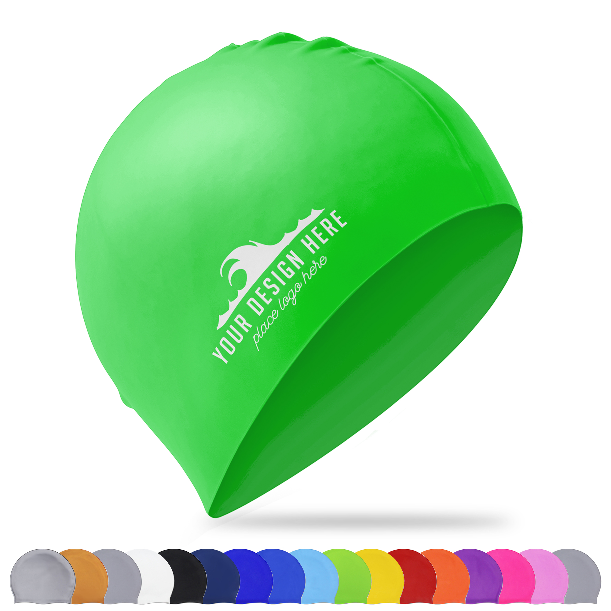 High-Elastic Waterproof Silicone Swim Cap ?C 16 Color Options 3