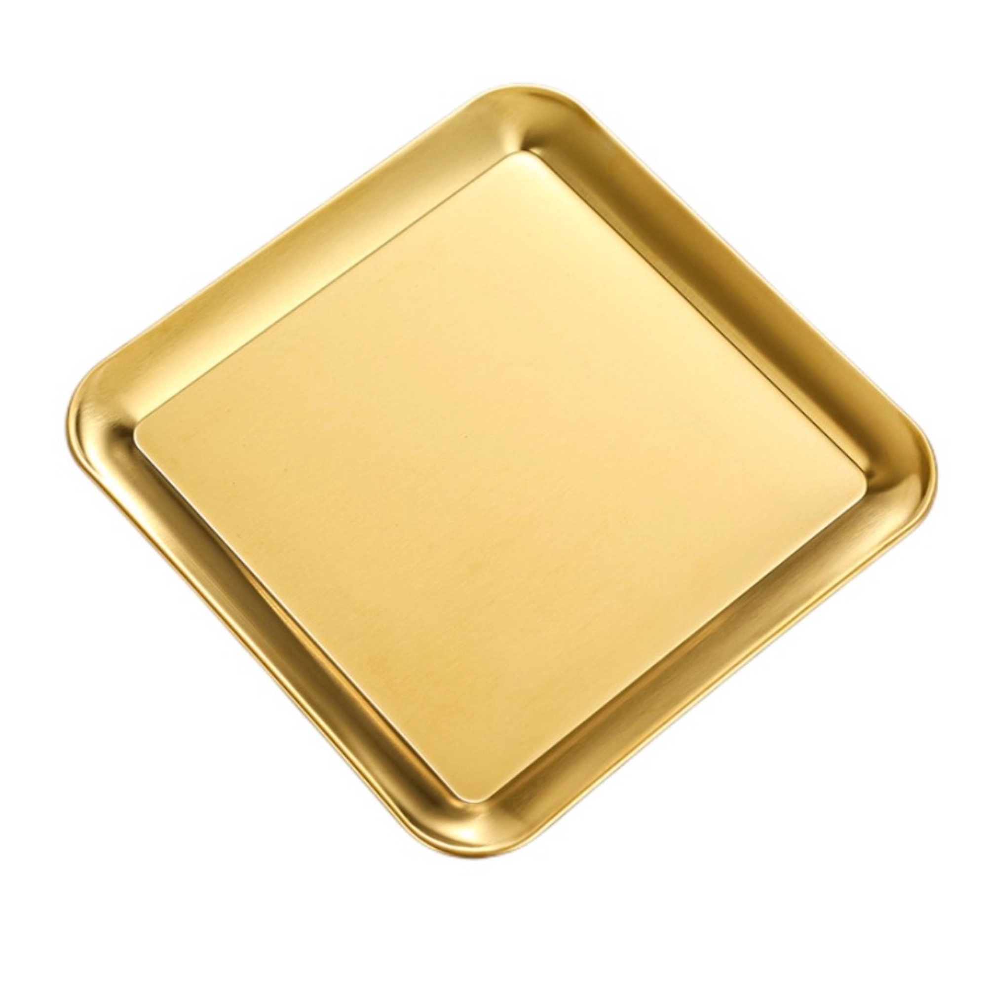 Gold Stainless Steel Square Plate 2