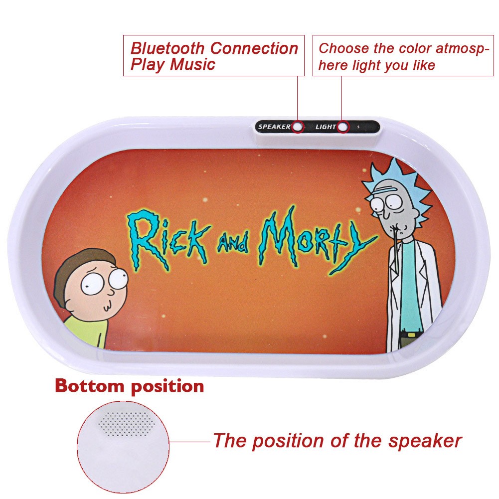 Bluetooth Speaker LED Rolling Glow Light Up Tray 6