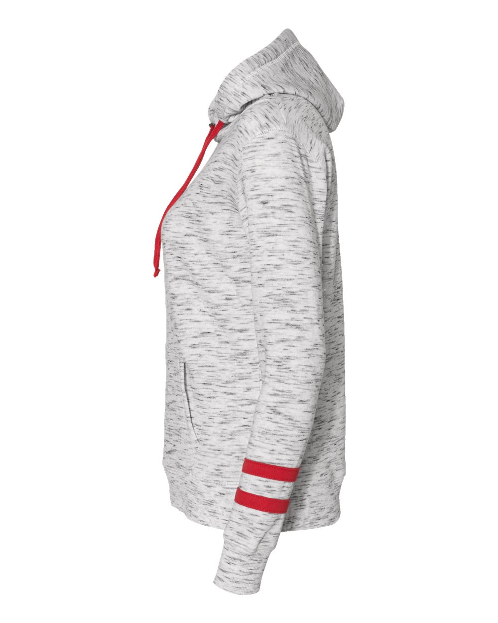 Women's Mélange Fleece Striped-Sleeve Hooded Sweatshirt - 8674 24