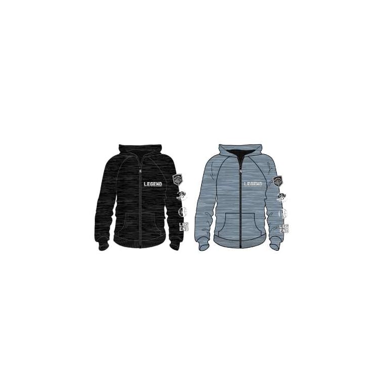 Boys' Hooded Fleece Pullover Blue/Gray 8-16 2