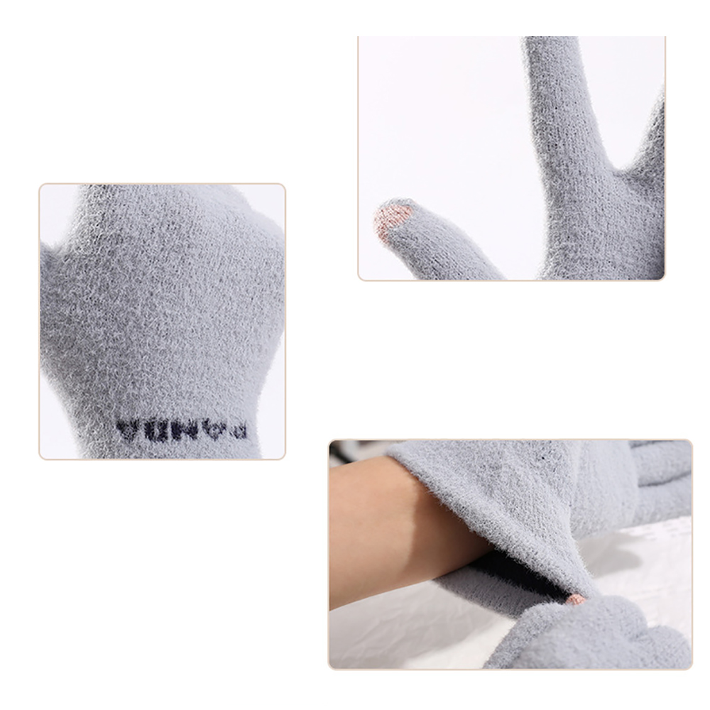 Women Touch-screen Panda Knitted Gloves 4