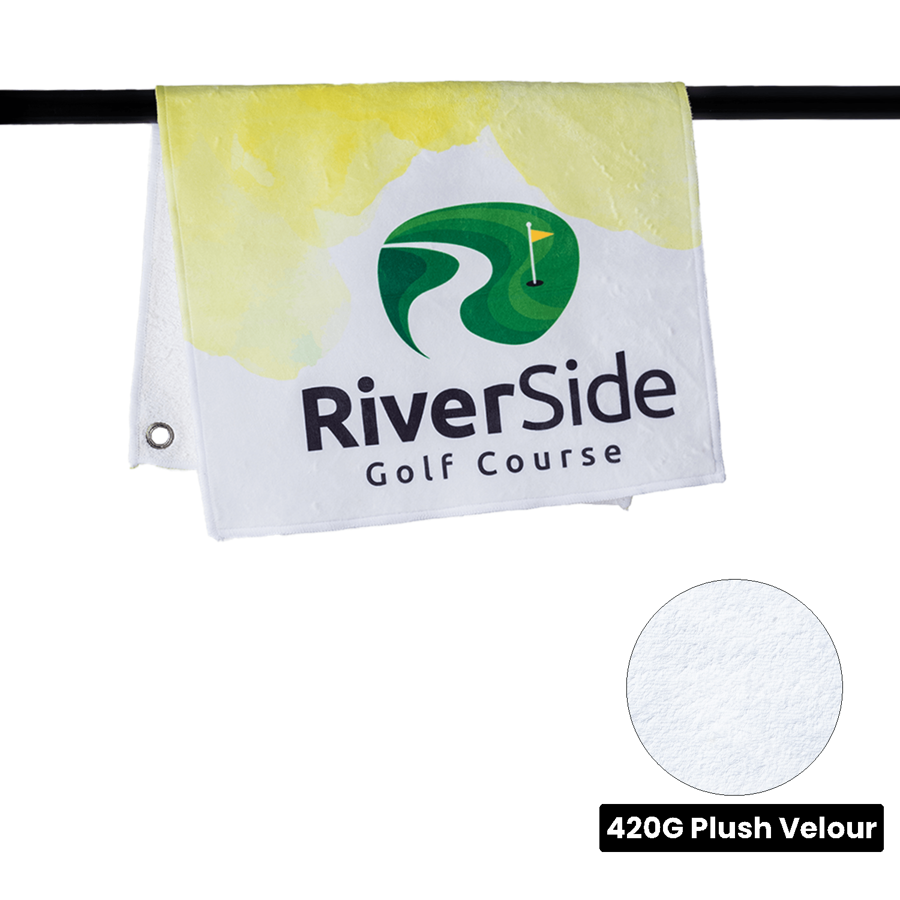 Microfiber Plush Golf Towel with Carabiner - 12" x 20"