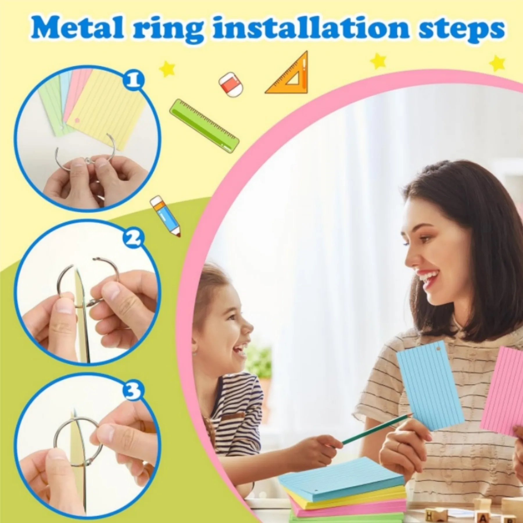 Colored Index Cards with Ring 5