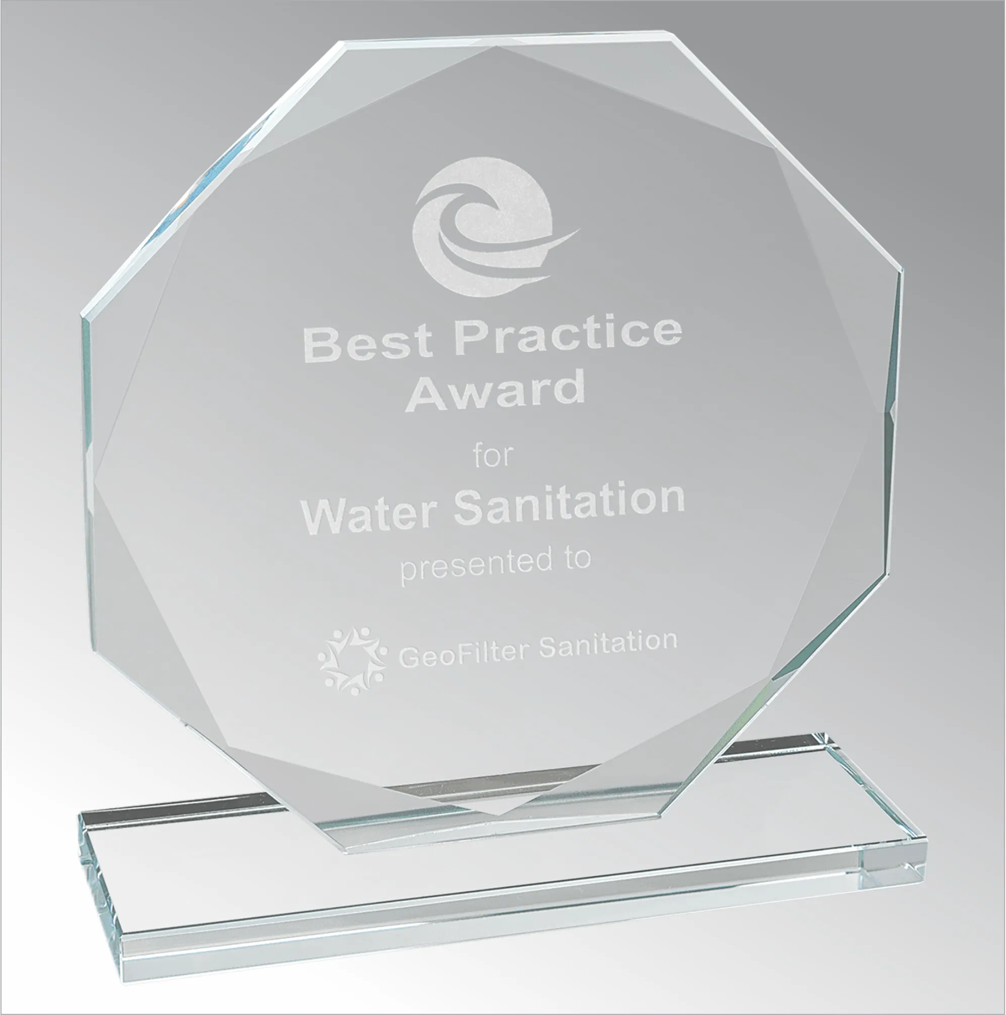 Octagon Clear Glass Award 11