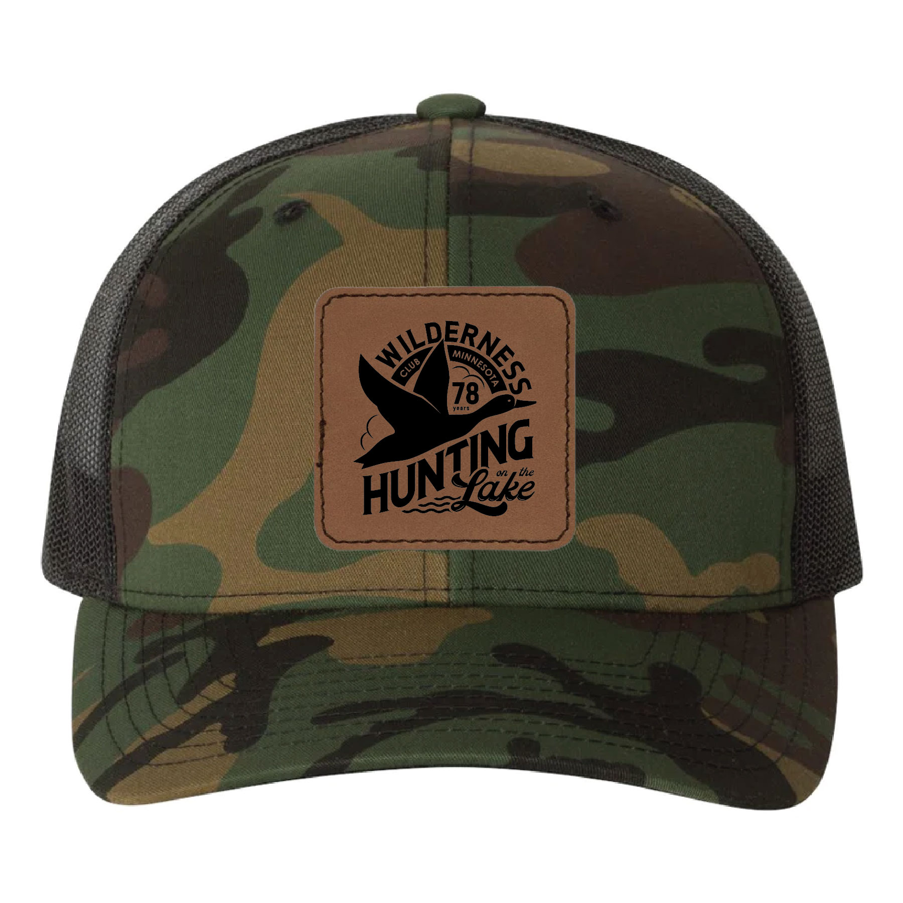Yupoong 6606CA YP Classics Camo Retro Trucker Hat with Leatherette Patches or Embroidery 4