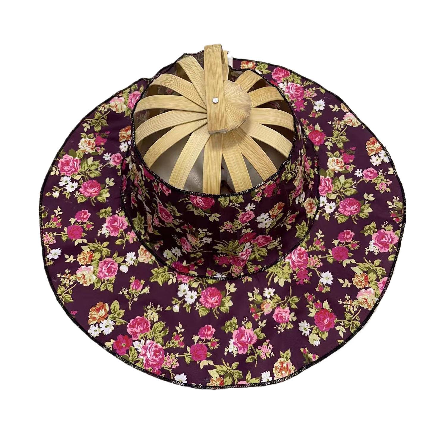2 in 1 Portable Foldable Bamboo Fan Hat for Summer 7