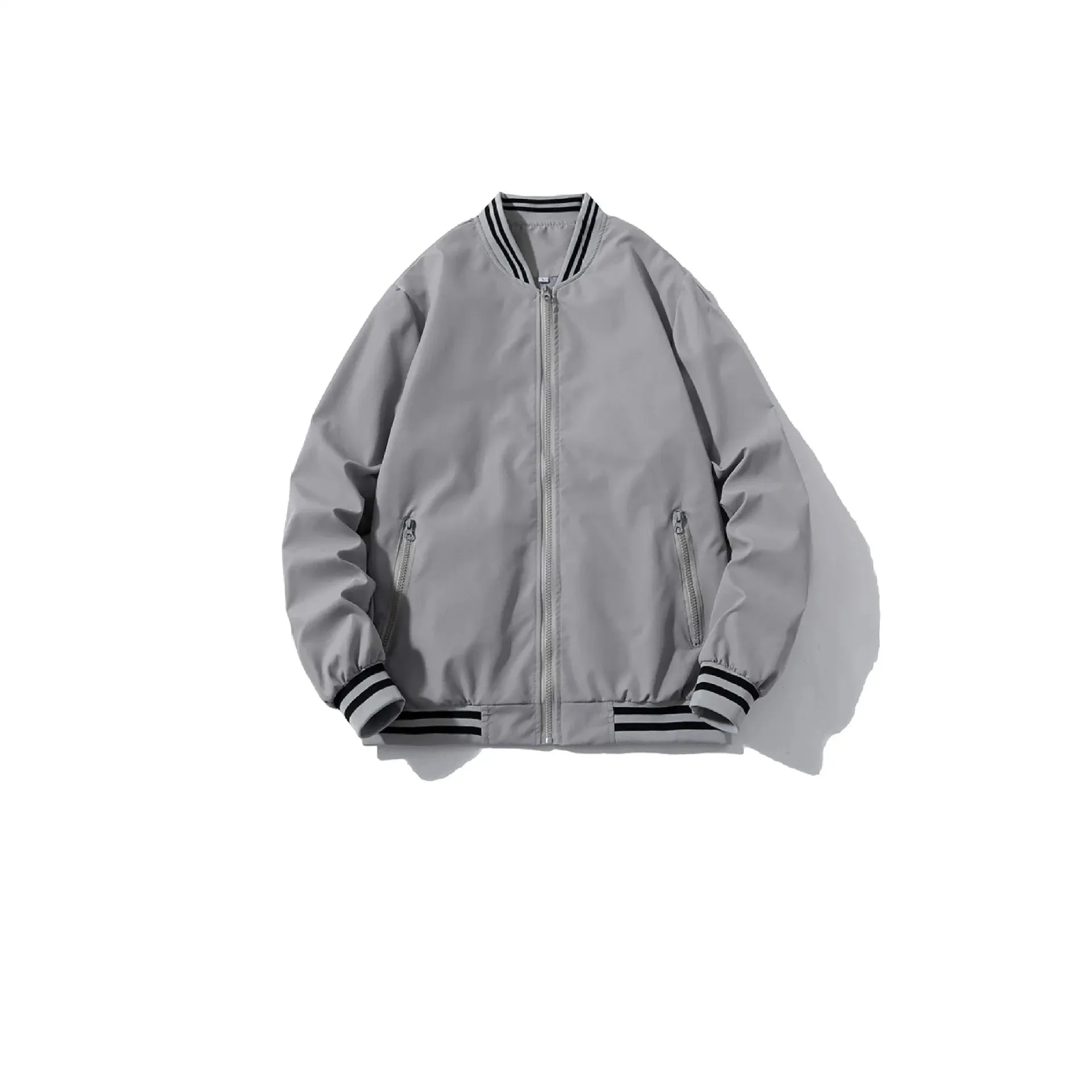 Men's Custom Logo Polyester Bomber Jacket Wholesale 2