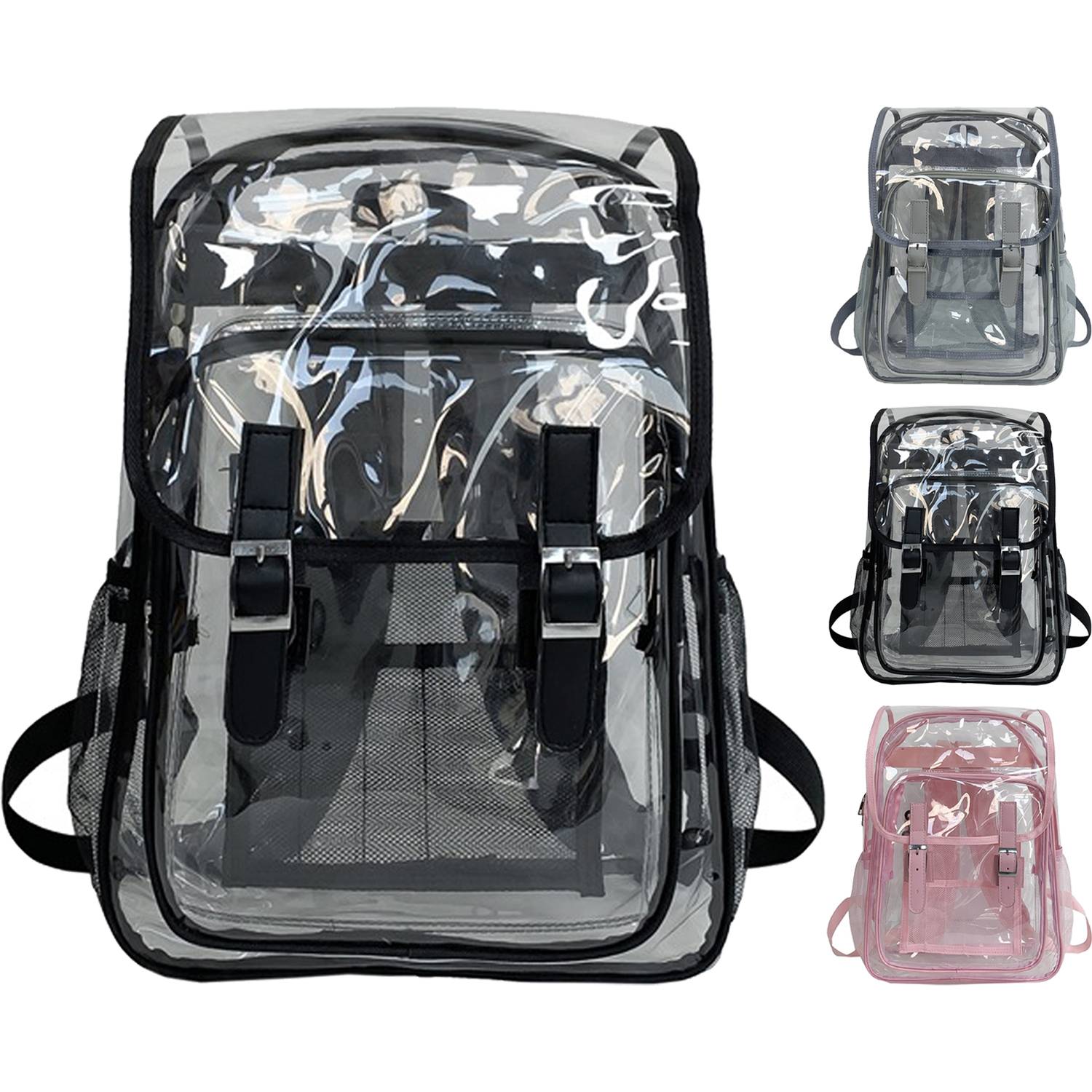 Waterproof PVC Clear Flip Top Backpack 7