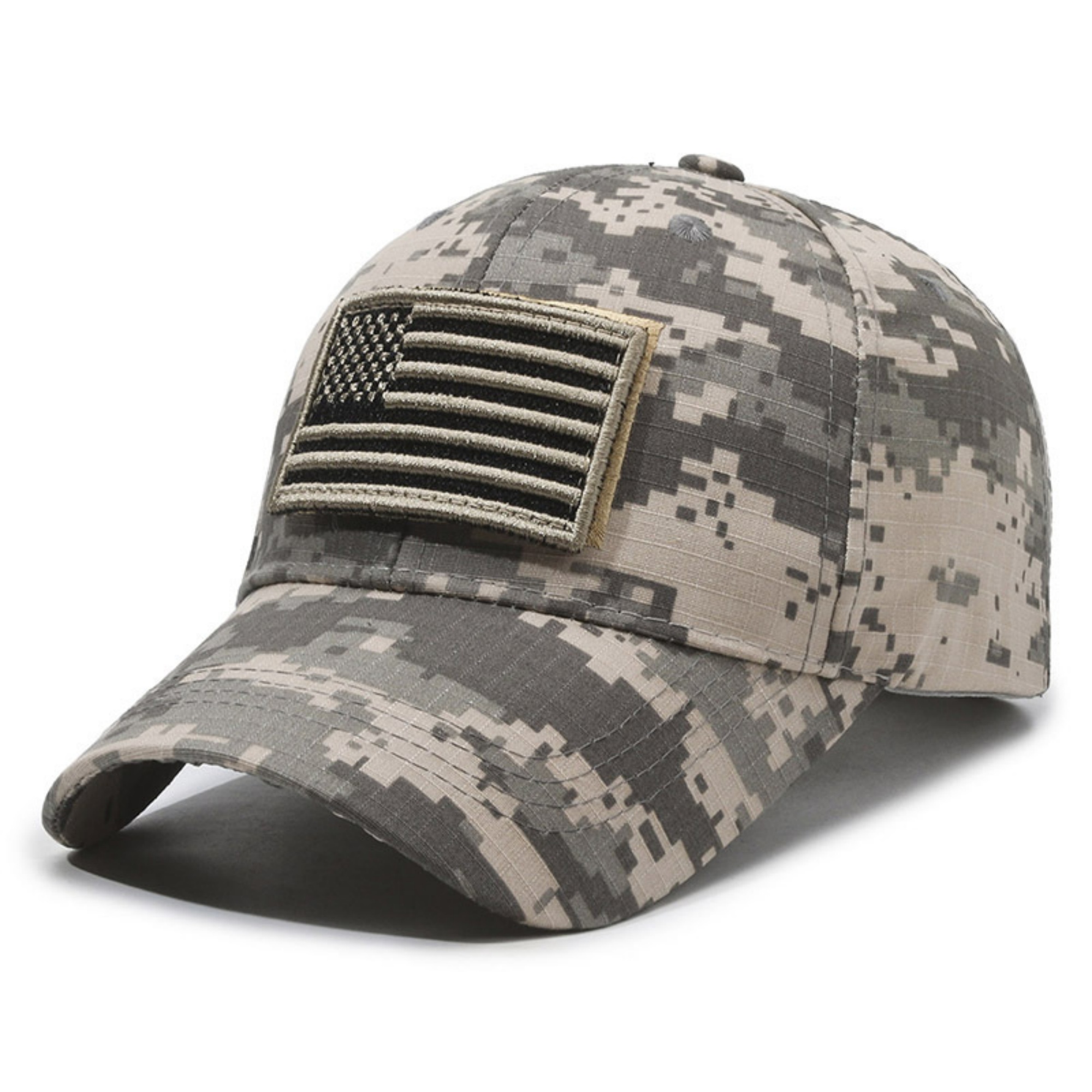 Camouflage Cotton Baseball Cap With Flag 3