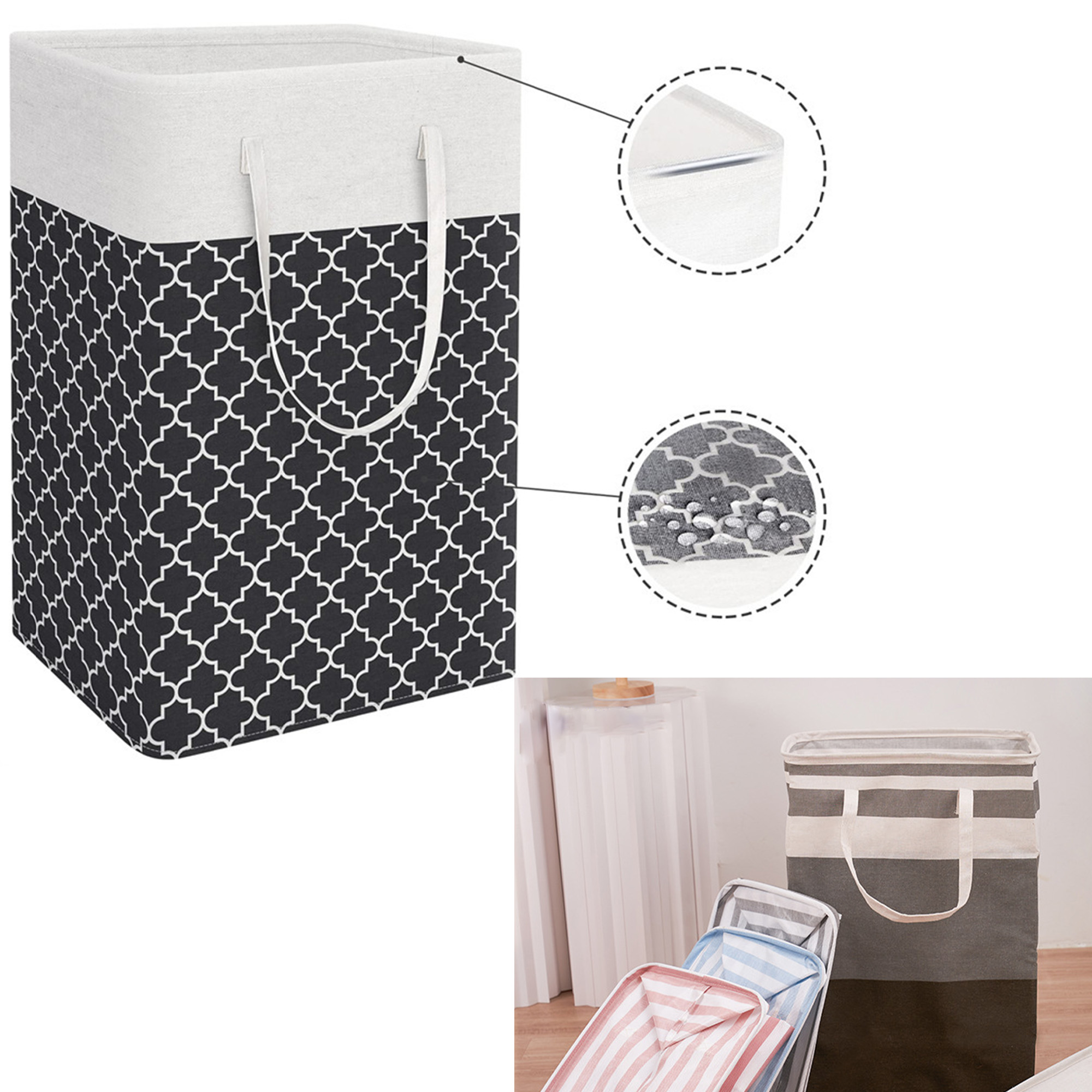 MOQ 50 Waterproof Laundry Hamper with Reinforced Handles 4