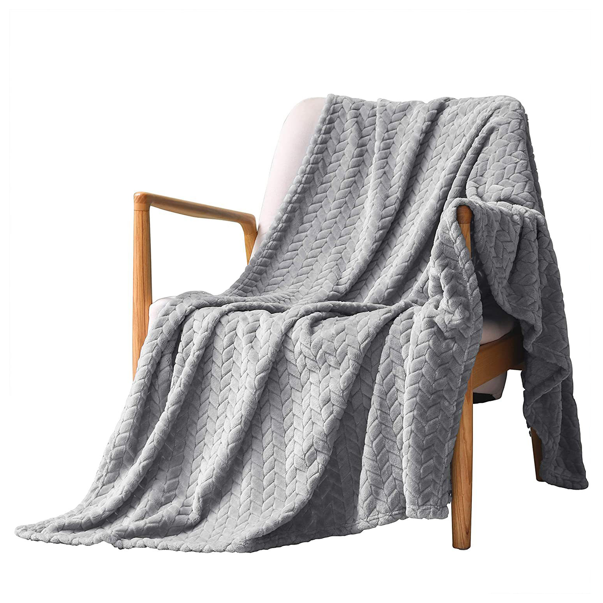 Polyester Simple Solid Color Sofa Blanket 12