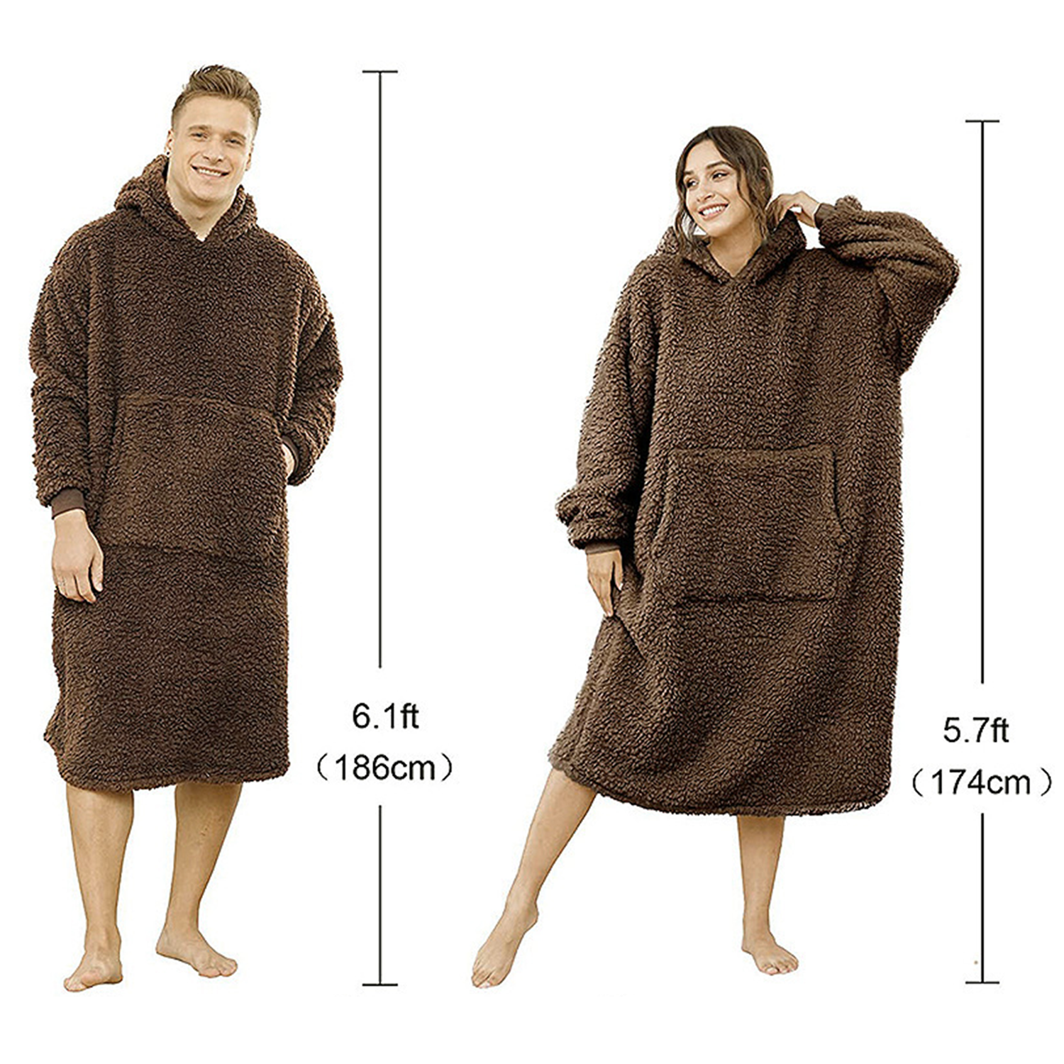 Winter Double-Sided Cotton Flannel Brown Warm Home Pajamas 6