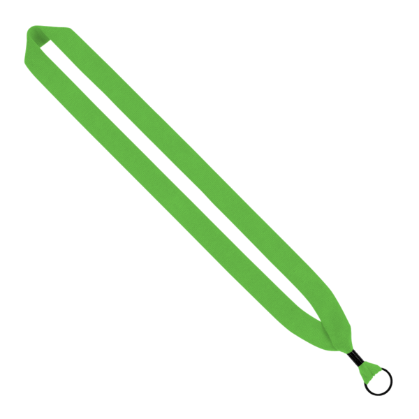 1" Cotton Lanyard with Metal Crimp & Metal Split-Ring 18