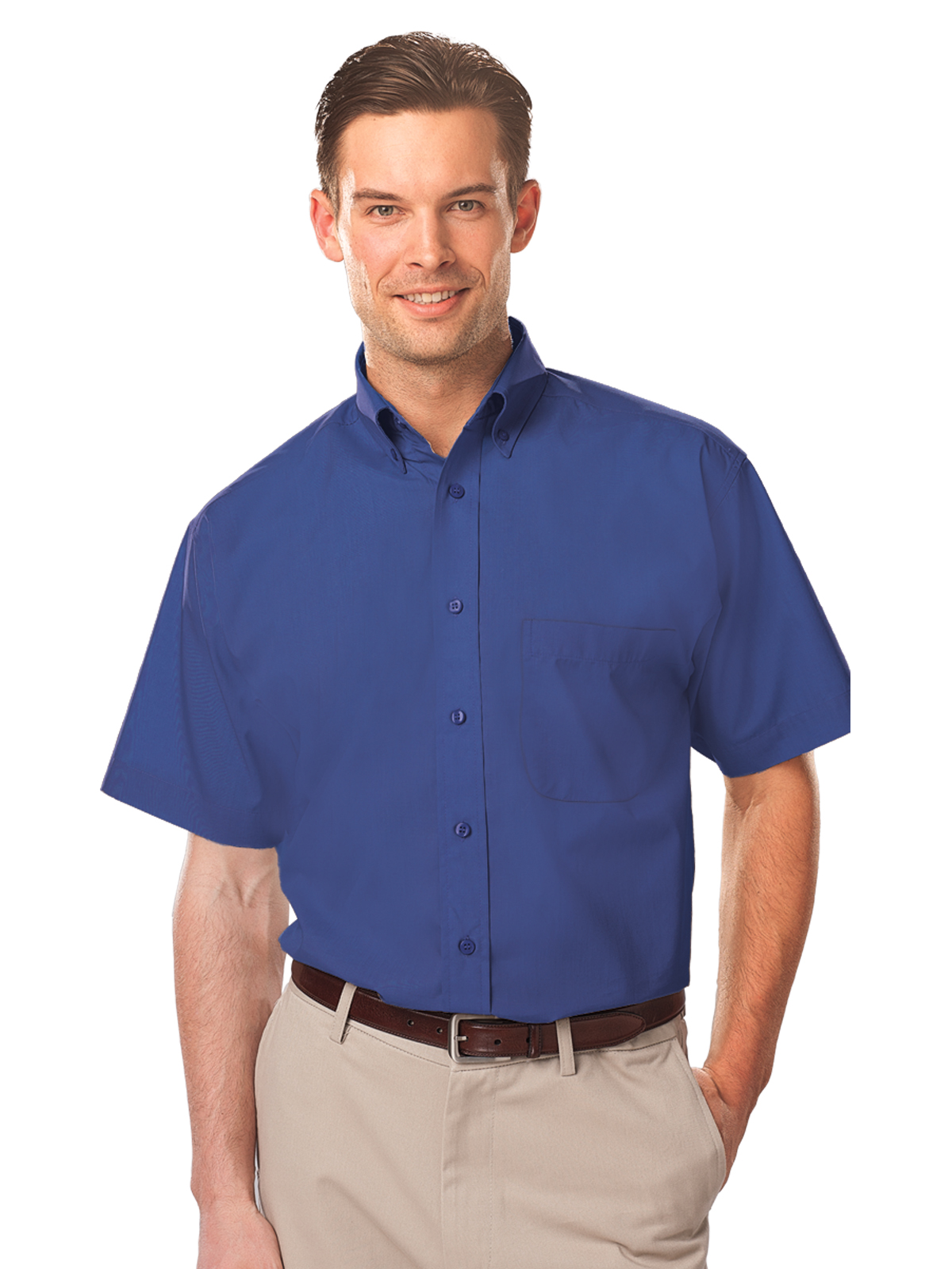Blue Generation - Men's 1-Pocket Short Sleeve Value Poplin Shirt 4