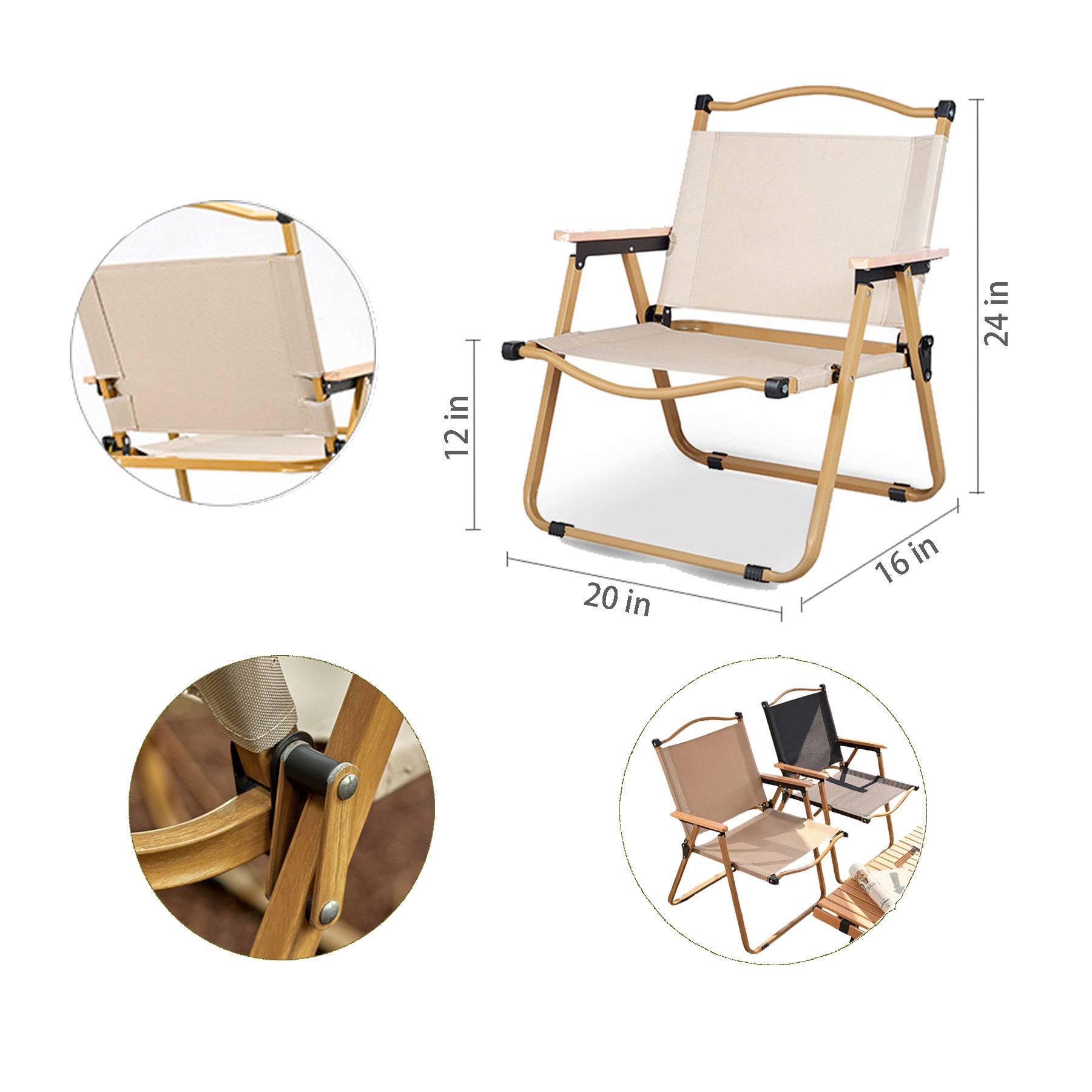 330Lbs Capacity Outdoor Folding Chair 2