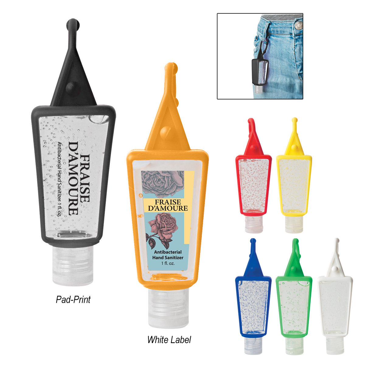 1 Oz. Hand Sanitizer In Silicone Holder 4