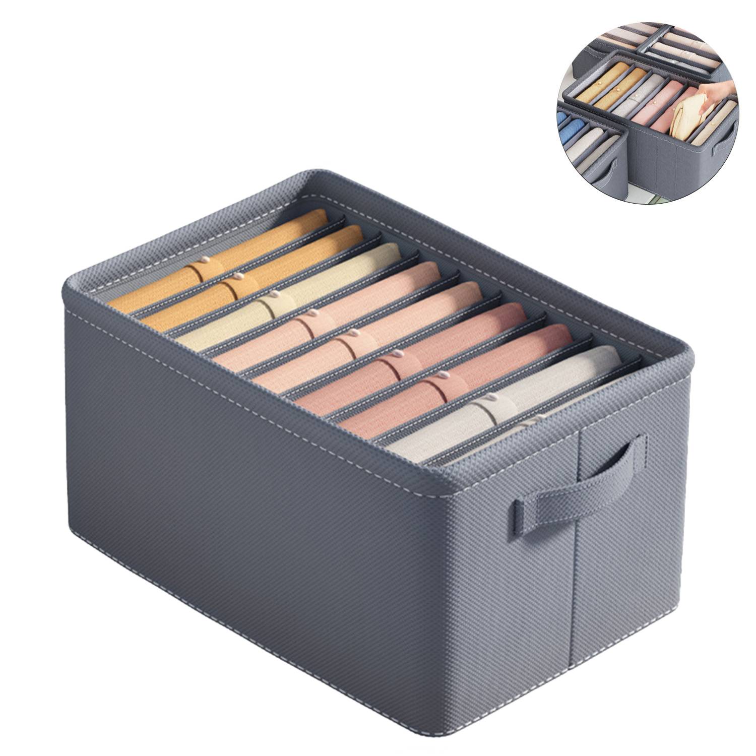 Foldable Clothing Organizer Box with Compartments 6