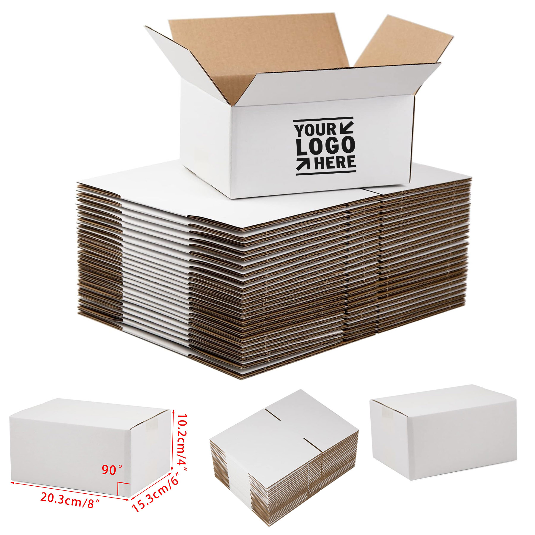 Professional Easy to Assemble 8x6x4 Inches Corrugated Cardboard Shipping Shipping Mailing Box 2