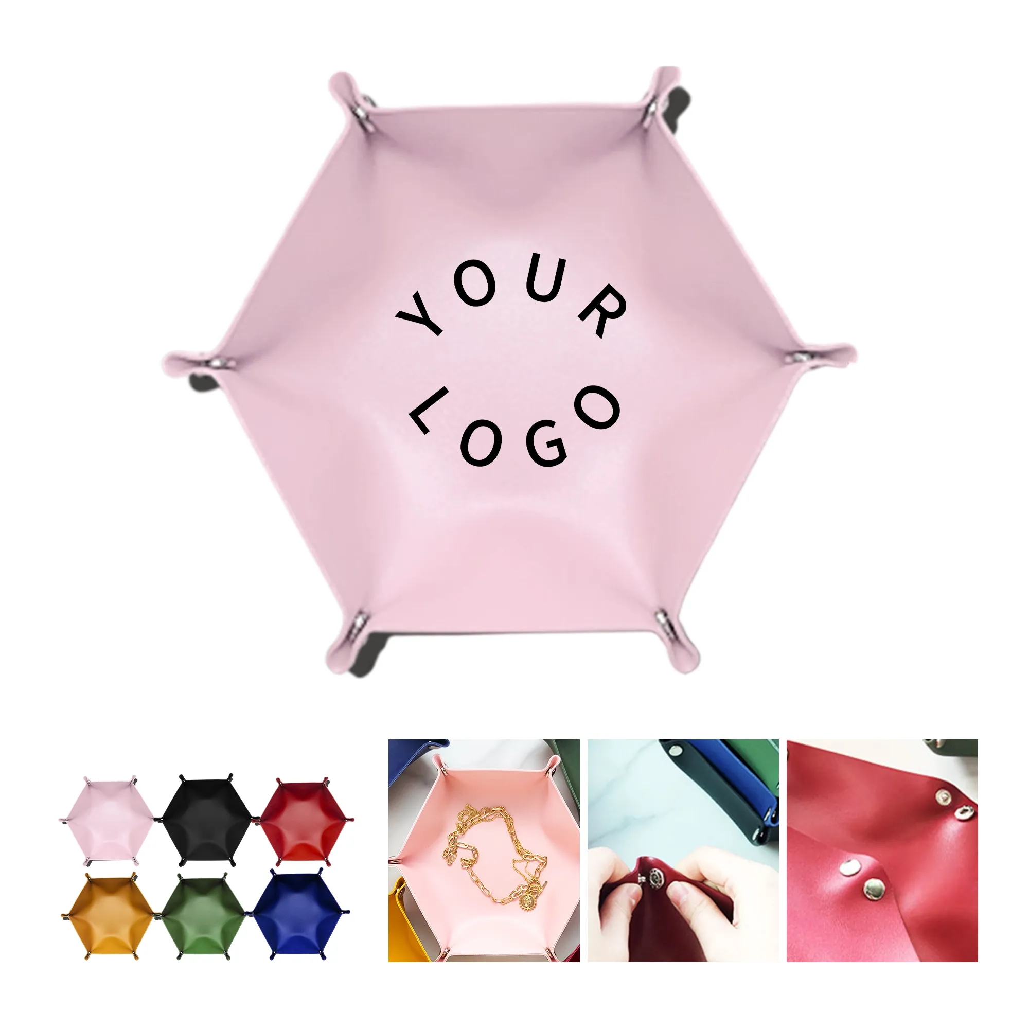 Hexagonal PU Leather Lipstick and Cosmetics Storage Box 5