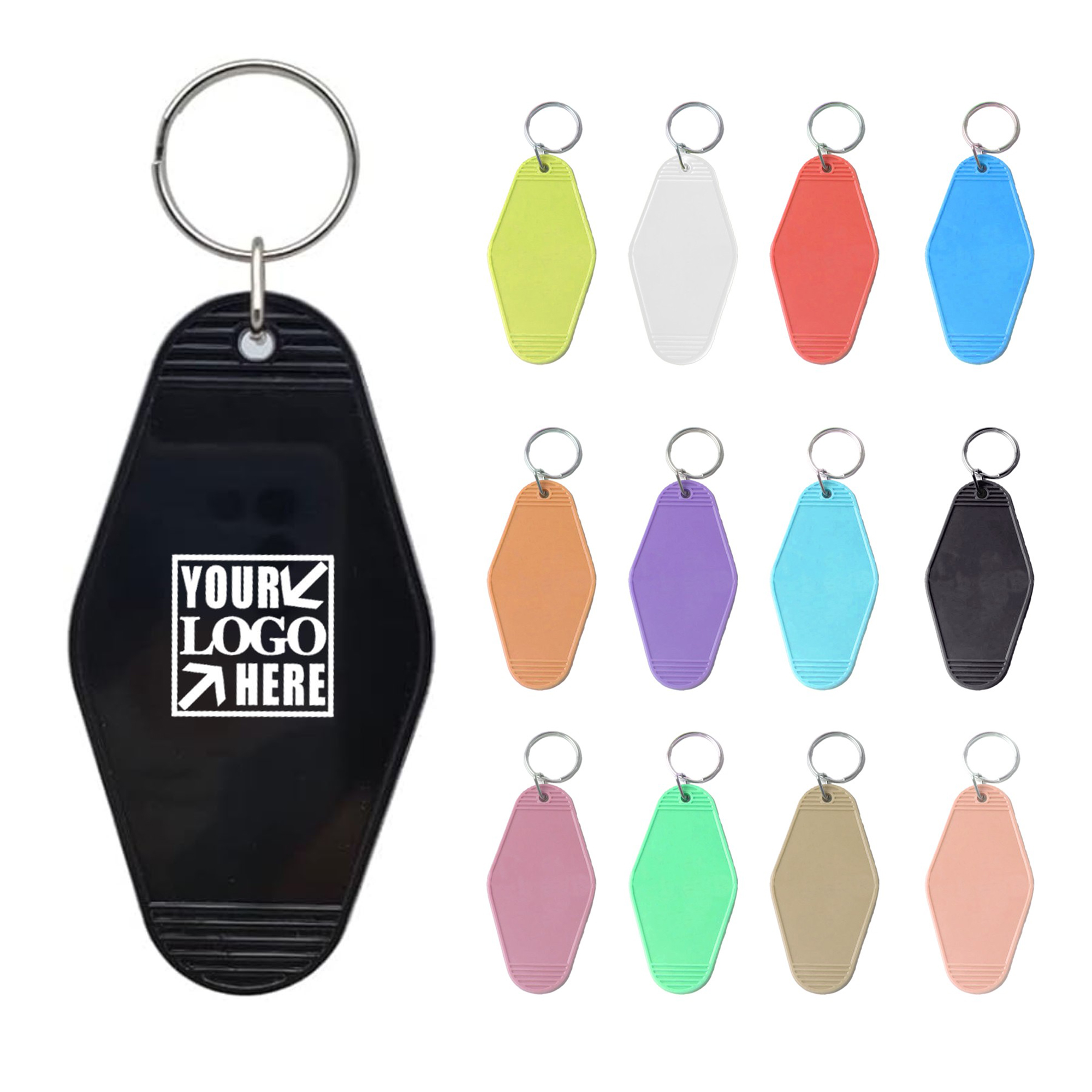 Diamond-Shaped Plastic Keycard Hotel Keychain 8