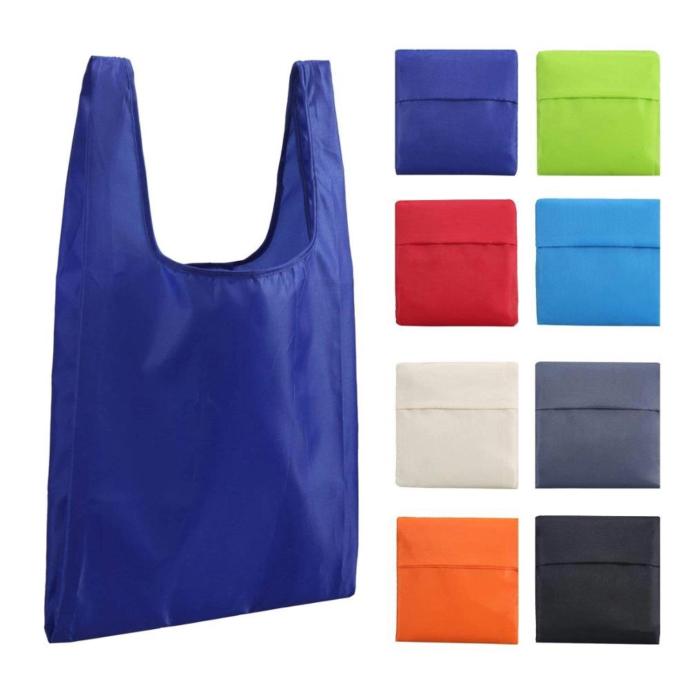 210D Waterproof Folding Shopping Bag Into Pouch 2
