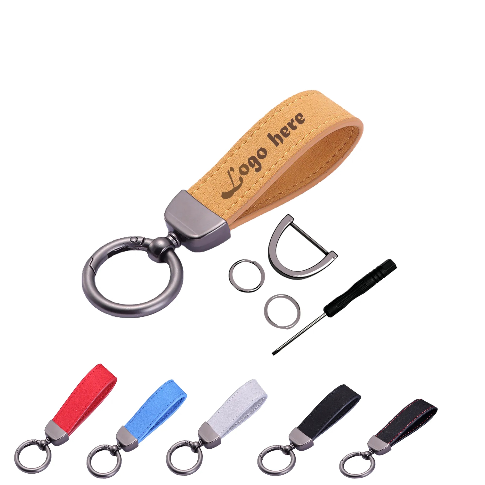 MOQ10 Leather Car Keychain 2