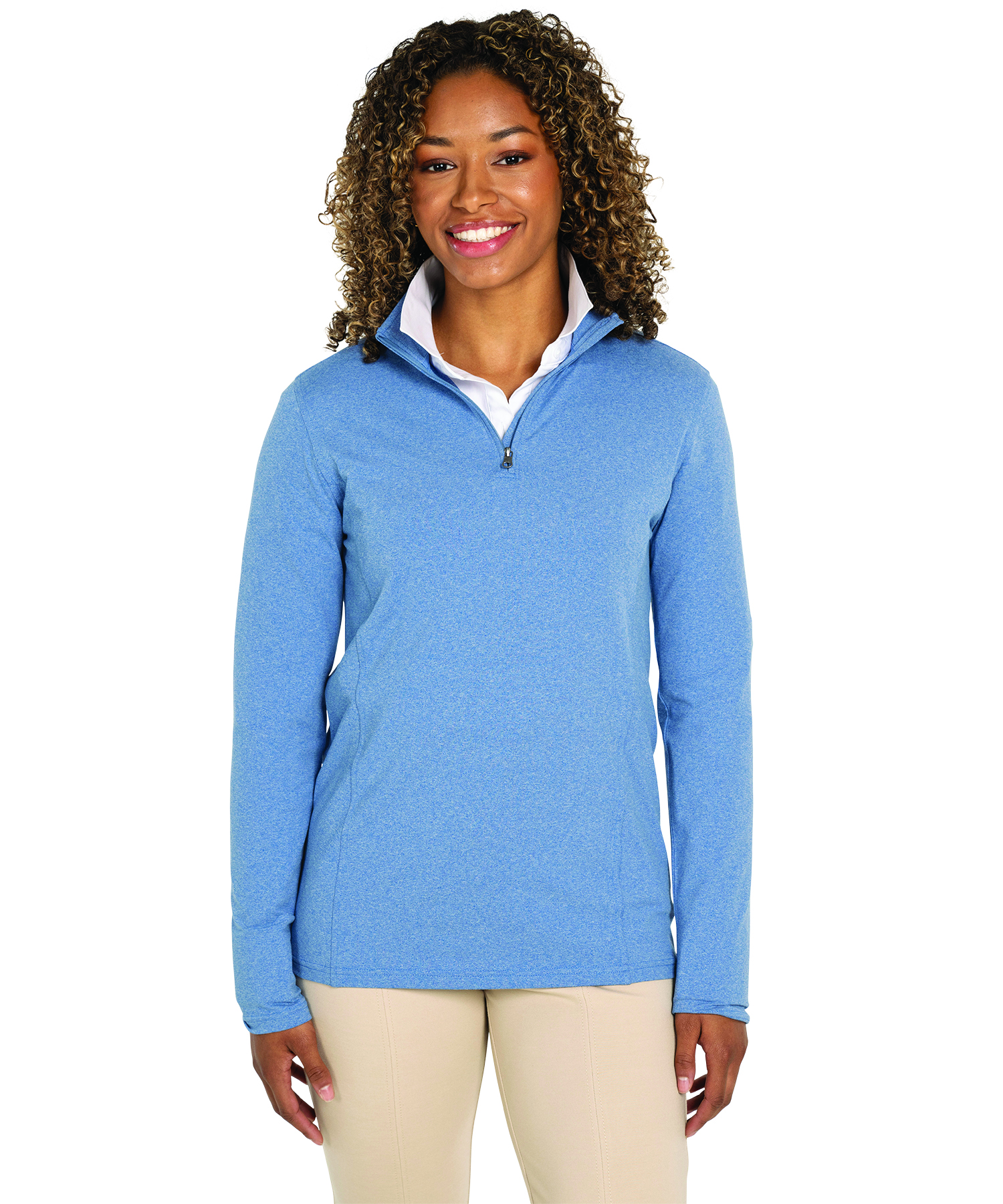 Women's Heathered Eco-Logic Stretch Quarter Zip 80
