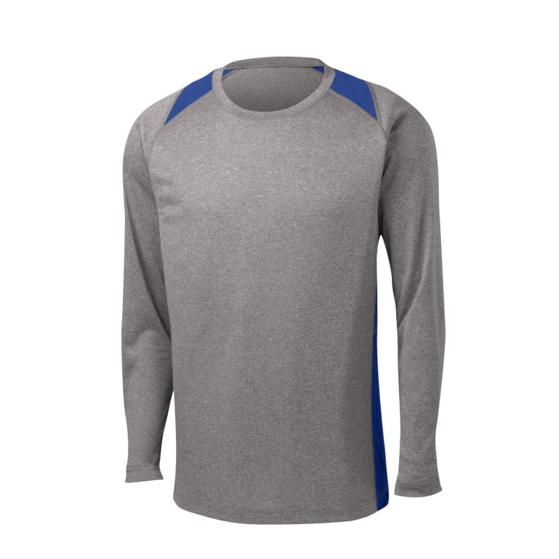Sport-Tek Long Sleeve Heather Colorblock Contender Tee. 25