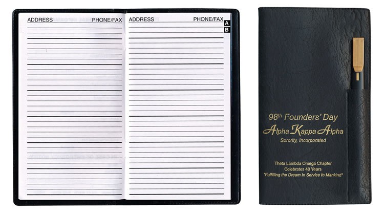 Executive Vinyl Cover Address Book with Pen 5