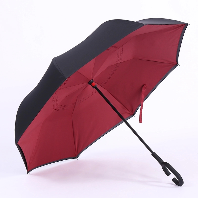 Custom Outdoor Travel C-Handle Reverse Umbrella 3