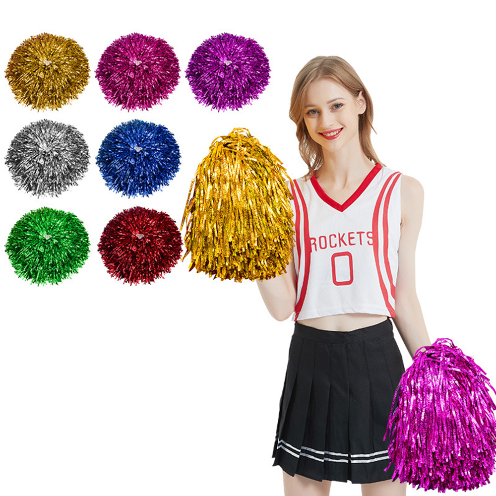 Solid Handle Cheerleading Poms 2
