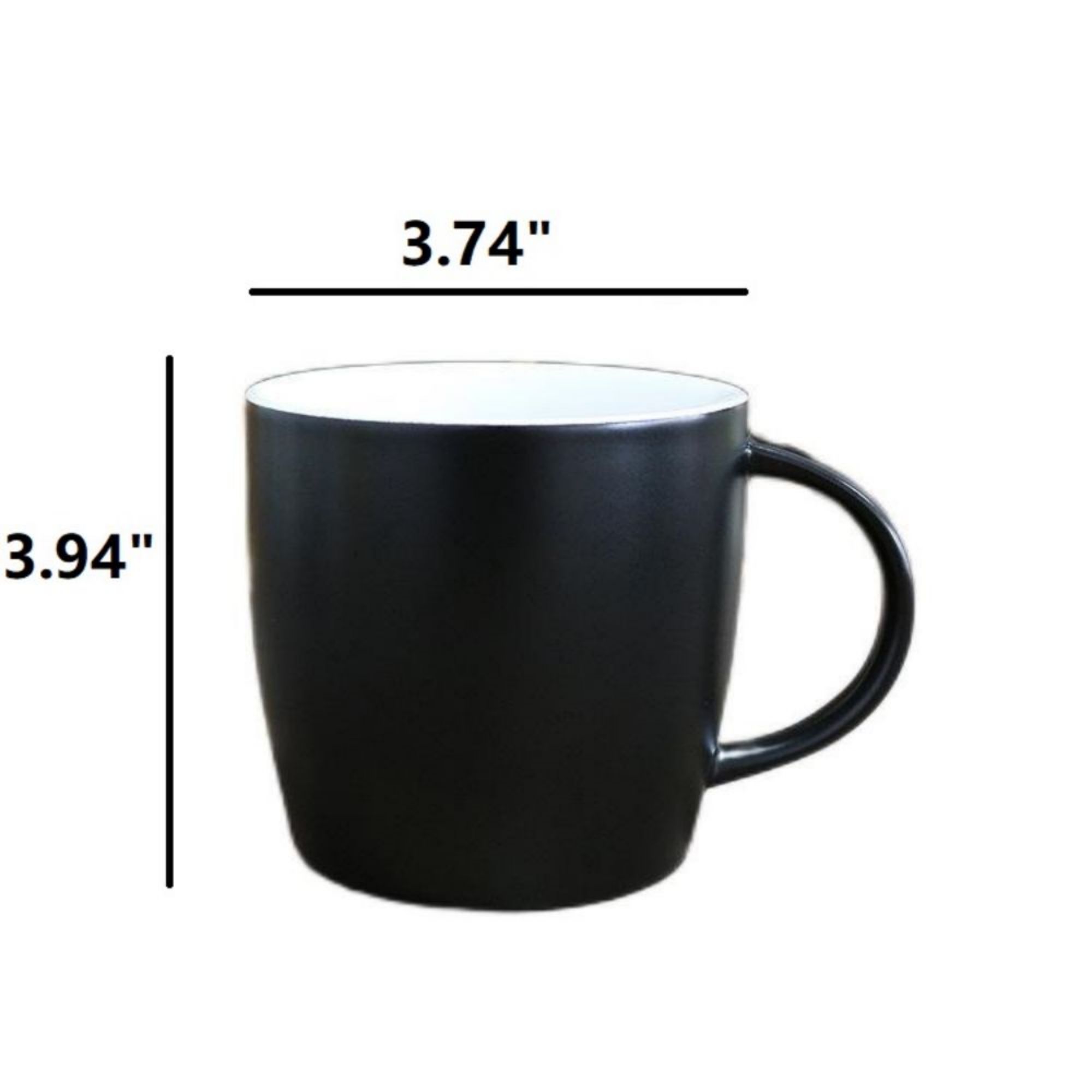 16 OZ Ceramic Matte Black Coffee Mugs 2