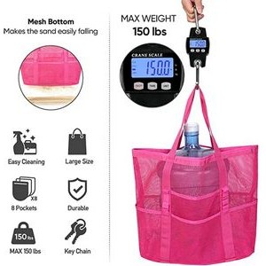 Mesh Beach Bag, custom tote bag with logo imprint 2