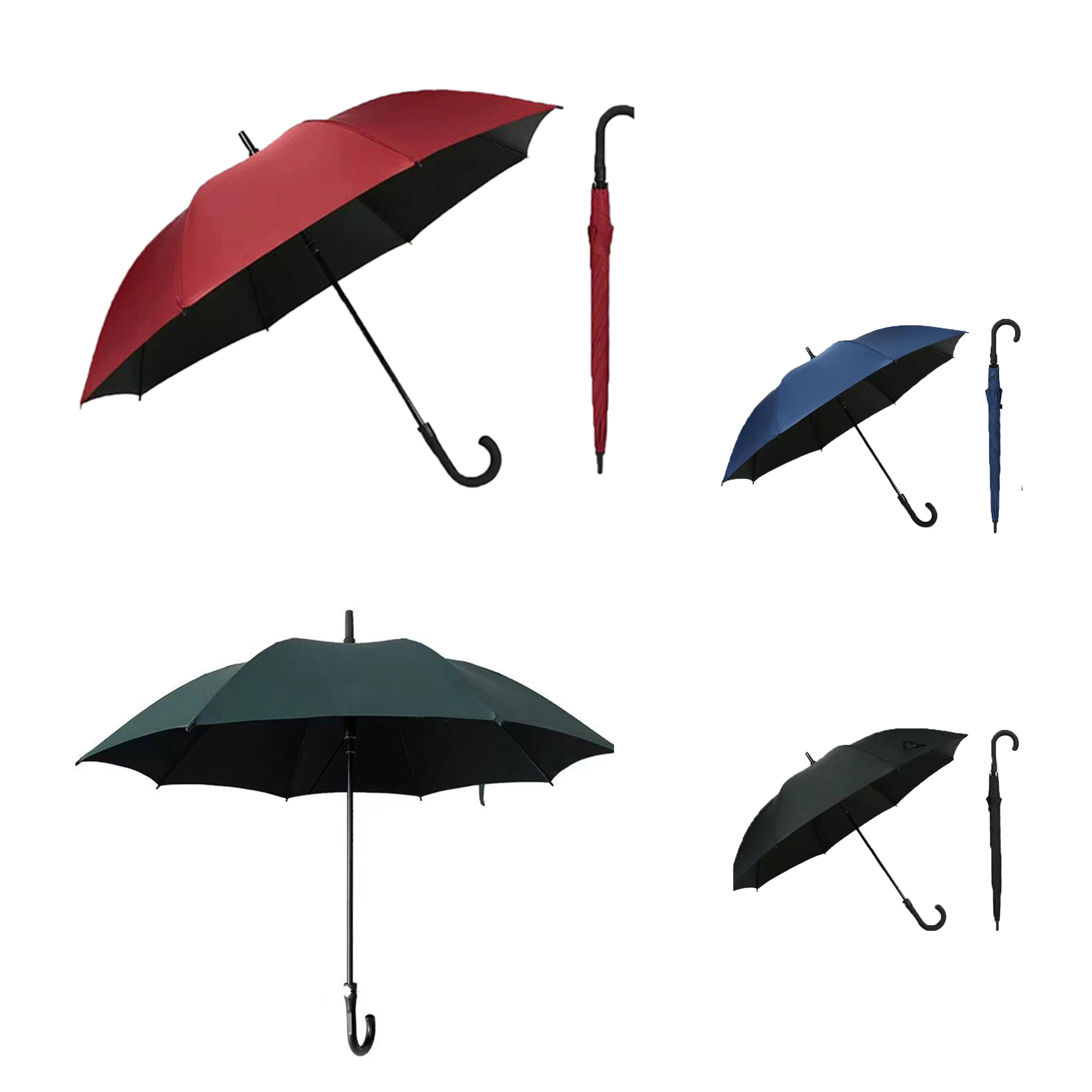 All-Fiber Curved Handle Golf Umbrella 2
